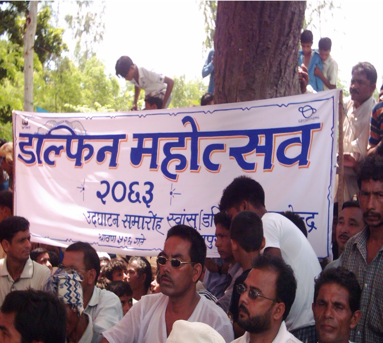 Gangetic dolphin awareness campaign in clean river ecosystem